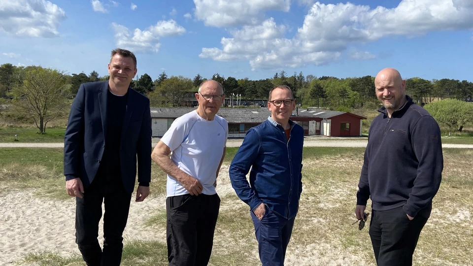 Kysten er klar til Naturformidling - fra venstre Jess Kallesøe Hotel Marina, Kai Hansen Kattegattraverne, Allan Gjersbøl Jørgensen KFU formand, Martin Bak Grenaa Idrætscenter